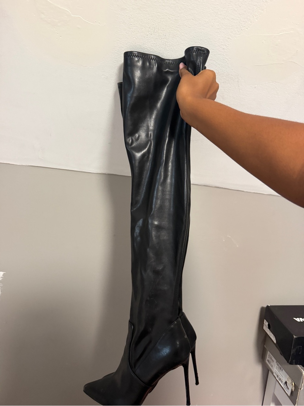 Steve Madden Black Over-the-Knee Stiletto Boots